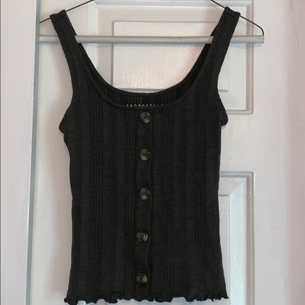 Aeropostale Ribbed Button Tank Top